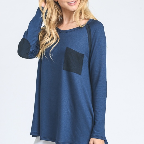 Burgundy Long Sleeve Pocket Tee 08014 - Picture 7 of 8